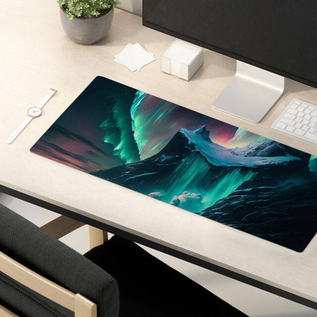 Northern Lights Desk Mat - Beautiful Desk Pad - Art Laptop Desk Mat Home & Garden Home Office